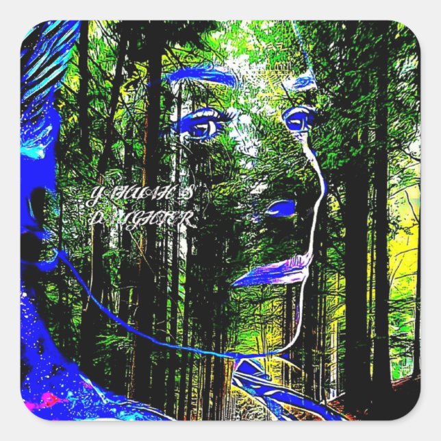 Indigo Candy 01 Quadratischer Aufkleber (Vorderseite)