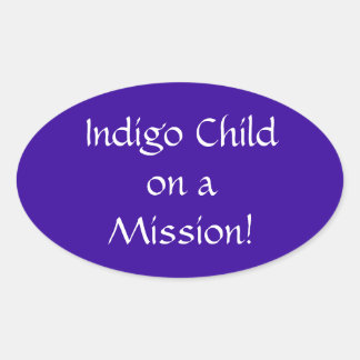 Indigo Child auf einem Dienstaufkleber Ovaler Aufkleber