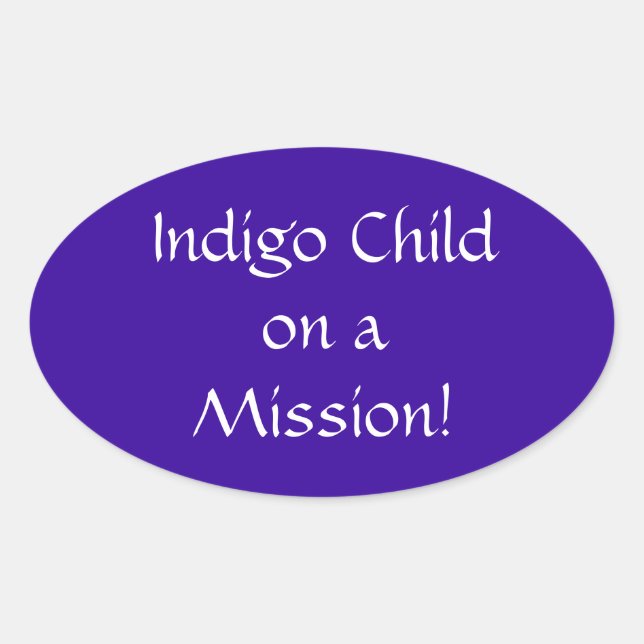 Indigo Child auf einem Dienstaufkleber Ovaler Aufkleber (Vorderseite)