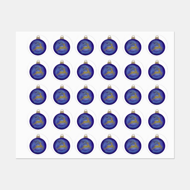 INDIGO CHRISTMAS BUBBLE ETIKETTEN (Blatt)
