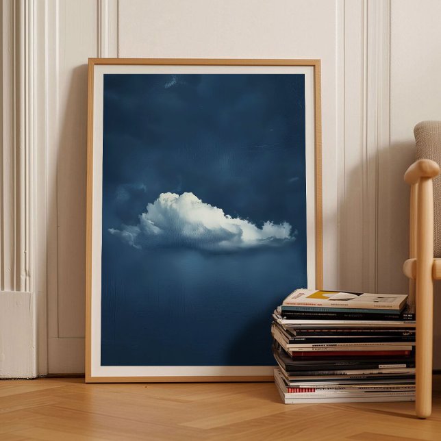 Indigo Cloud Print Moody Cloud Malerei Indigo-Wand Poster (Von Creator hochgeladen)