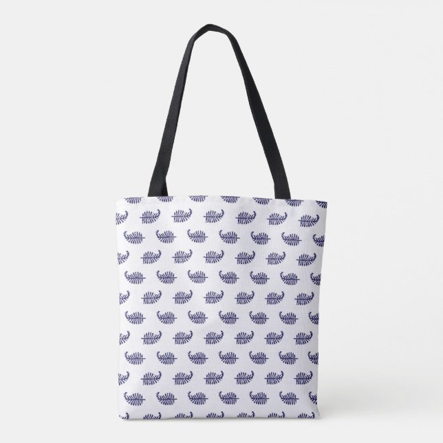 Indigo Coastal Leaf-Tasche als Geschenk Tasche (Rückseite)