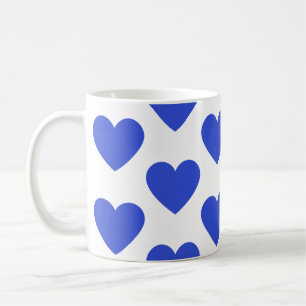 Indigo coeur bleu amusant café blanc tasse