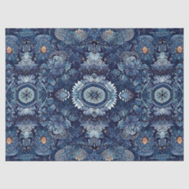 Indigo Denim Bloom Bloral Decoupage Craft Wrapping Seidenpapier