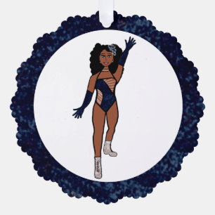 Indigo & Diamanten Tänzer Ornament Karte A