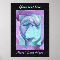 Indigo Dolphin Poster