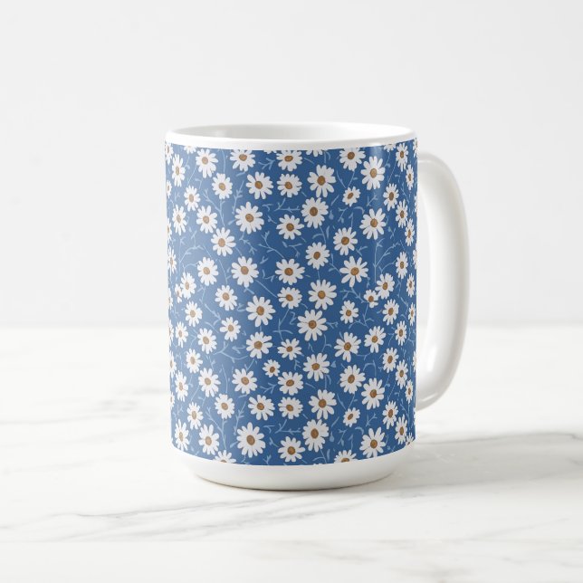 Indigo Dream Daisies Kaffeetasse (VorderseiteRechts)