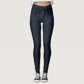 Indigo-Dunkelwasch-Jeans All-Over-Hosenbein-Leggin Leggings