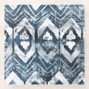 Indigo-Extraktion - geometrisch Glasuntersetzer