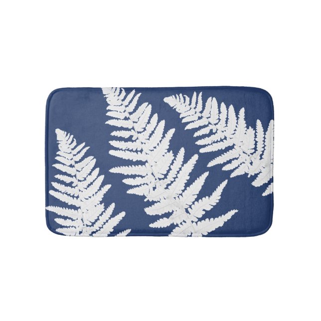 Indigo Fern Botanischer Badematte (Vorderseite)