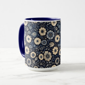 Indigo Floral Art | Burne-Jones Inspiriertes Desig Tasse