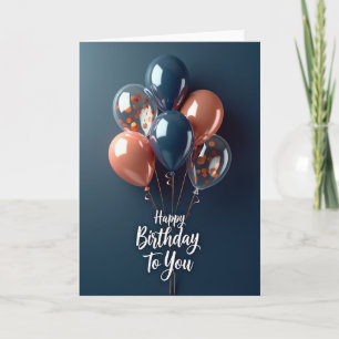 Indigo-Geburtstagsballons Karte