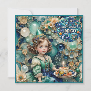 INDIGO ~ Geburtstagskarte ~ Young Girl ~