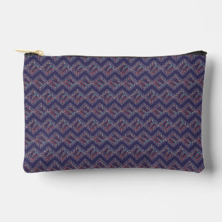 Indigo gestickte Diamanten Zubehörtasche