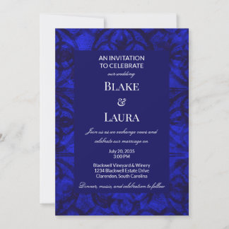 Indigo-Glanz Winter Batik individuell Einladung