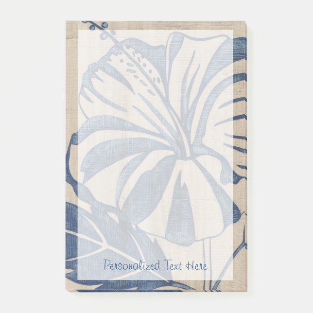 Indigo Hibiskus Post-it Klebezettel (Vorderseite)