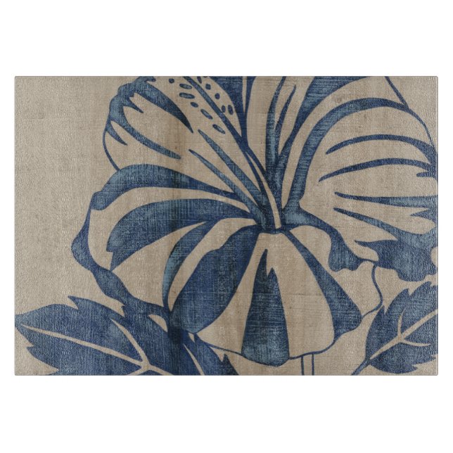 Indigo-Hibiskus Schneidebrett (Vorderseite)