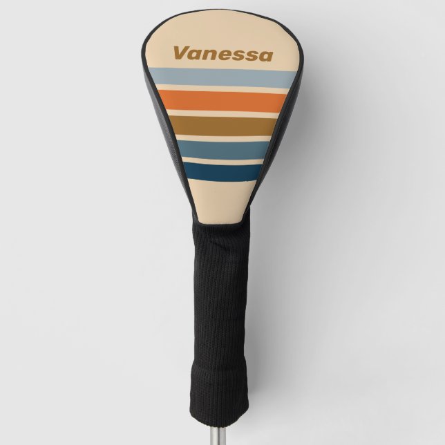 Indigo Horizon Across Striping with Name Golf Headcover (Vorderseite)