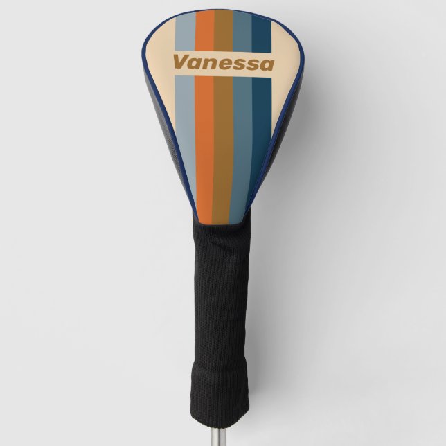 Indigo Horizon Pin Stripes with Name Golf Headcover (Vorderseite)
