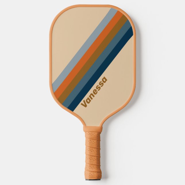 Indigo Horizon Stripes with Name Pickleball Schläger (Vorderseite)