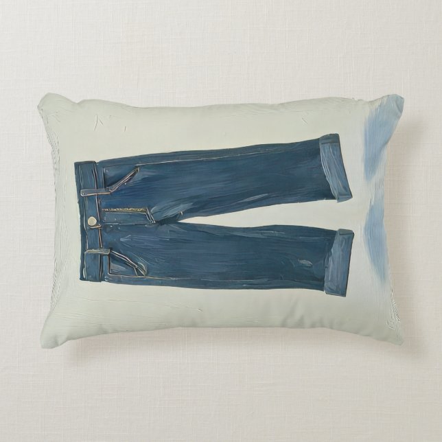 Indigo Icons Painterly Denim Art Denimhead Dekokissen (Vorderseite)