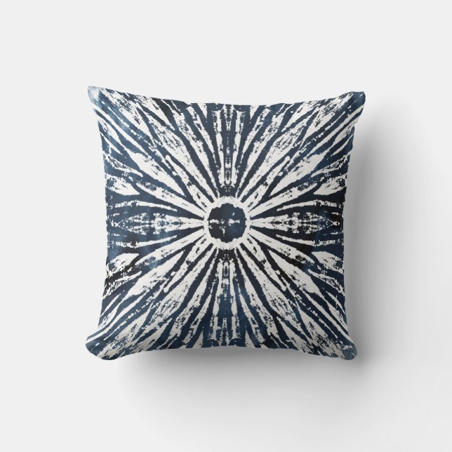 Indigo Ink Radial Motif Kissen (Vorderseite)