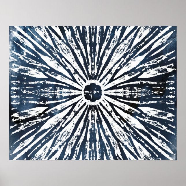 Indigo Ink Radial Motif Poster (Vorne)