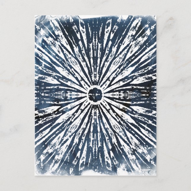 Indigo Ink Radial Motif Postkarte (Vorderseite)