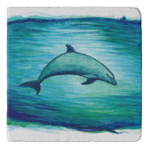 Indigo-Lagune ~ Delphin-Aquarell