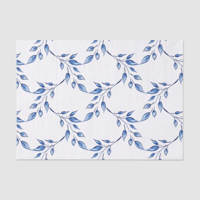 Indigo Leaf Lattice Seidenpapier (Vorderseite)