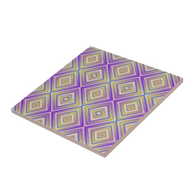 Indigo Lila alternatives Diamantmuster Fliese (Seite)