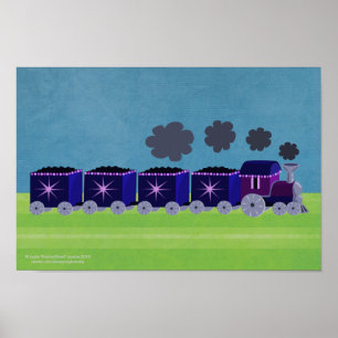 Indigo & Lila Choo Choo Train Poster