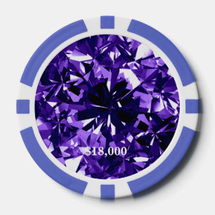 Indigo Lila Diamond Gem Stone Poker Chip Strip