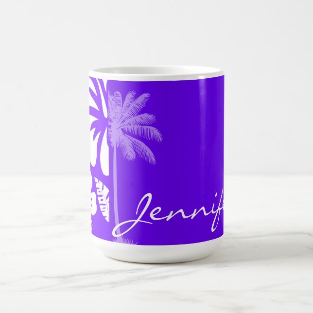 Indigo, lila hawaiische Palme Kaffeetasse (Mittel)