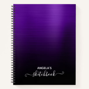 Indigo Lila und schwarzer Ombre-Skizze Notizbuch