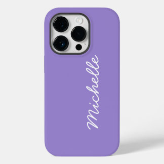 Indigo Lila & Weißer Benutzerdefinierter Name oder iPhone 14 Pro Hülle