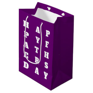 Indigo Lila White Typografy Happy Vathers Day Mittlere Geschenktüte