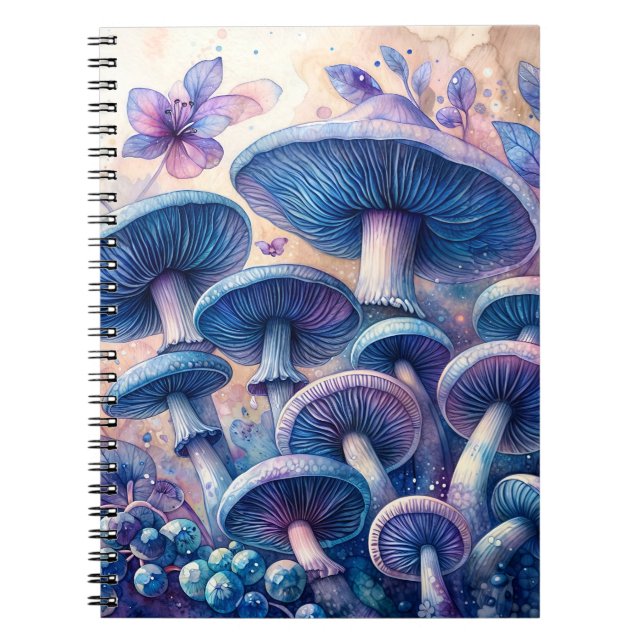 Indigo Milk Cap Pilz Wasserfarbe Notizblock (Vorderseite)