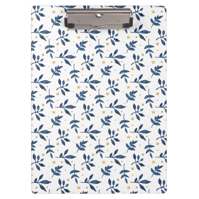 Indigo mit goldenen Imitaten Klemmbrett (Vorderseite)