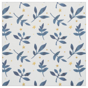 Indigo mit goldenen Imitaten Stoff