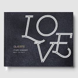 Indigo Modernes, einfaches Liebe HochzeitsGästebuc Gästebuch