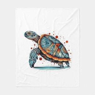 Indigo-Mosaik-Meereschildkröte Fleecedecke