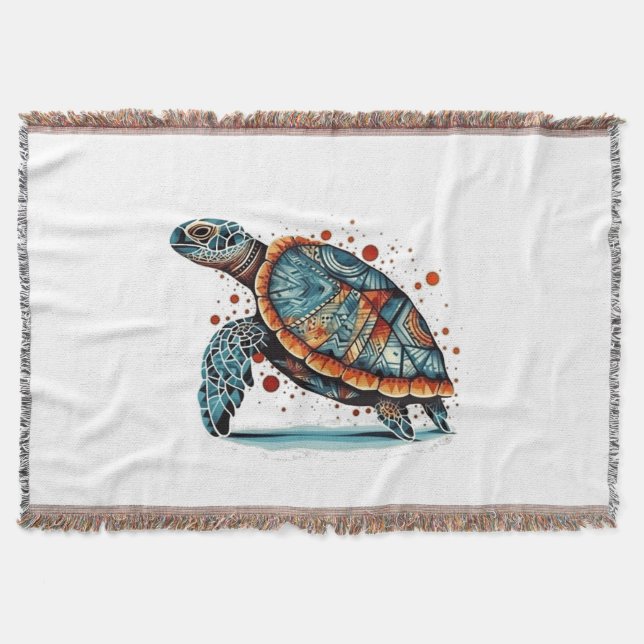 Indigo-Mosaikschildkröte Decke (Vorderseite)
