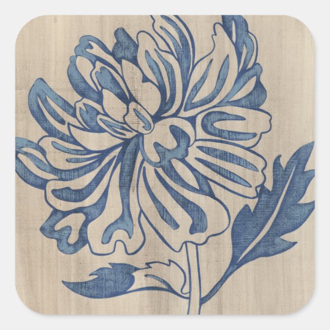 Indigo Mum Quadratischer Aufkleber (Vorderseite)