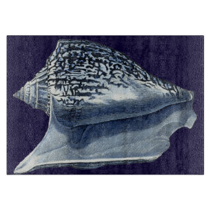 Indigo-Muscheln I Schneidebrett