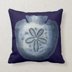 Indigo-Muscheln III Kissen