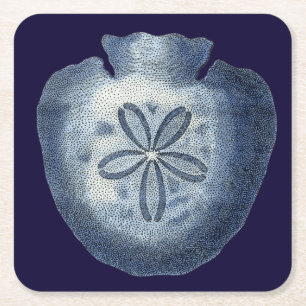 Indigo-Muscheln III Rechteckiger Pappuntersetzer