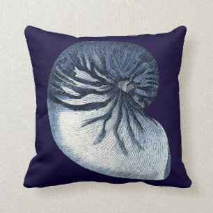 Indigo-Muscheln VII Kissen