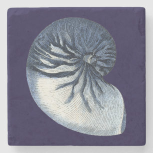 Indigo-Muscheln VII Steinuntersetzer