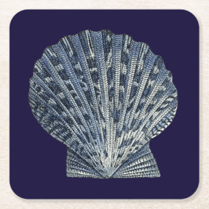 Indigo-Muscheln VIII Rechteckiger Pappuntersetzer